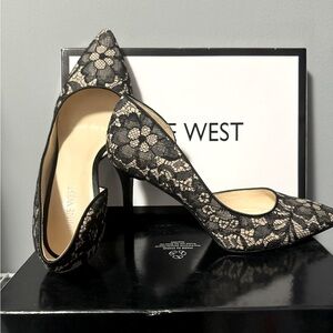 Nine West d’orsy black and nude lace high heels
